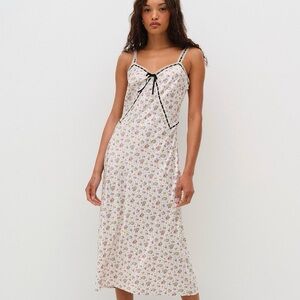 For Love & Lemons Samantha Maxi Slip Dress- Cream Multi